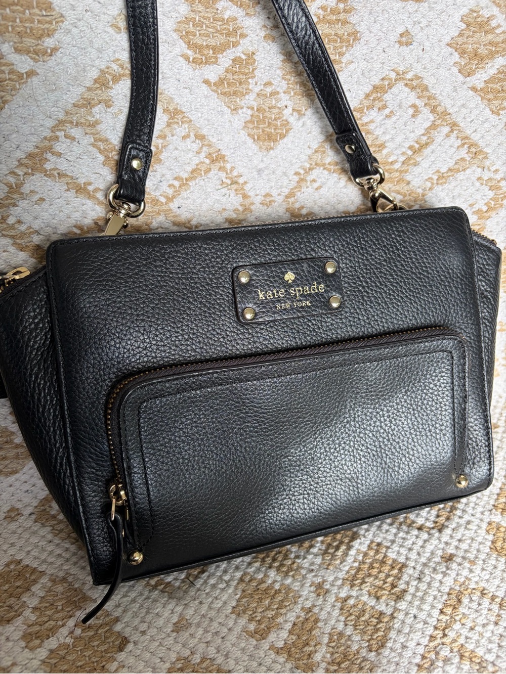 Kate Spade New York Baxter Street Sevilla Black Pebbled Leather Crossbody Bag